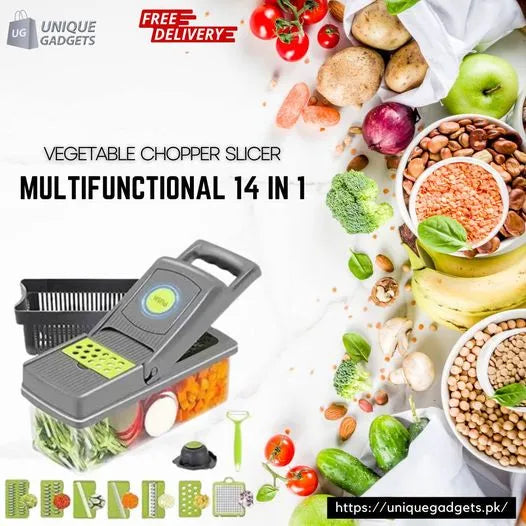 Multifunctional Chopper Slicer with 8 Blades