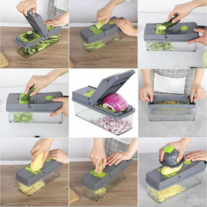 Multifunctional Chopper Slicer with 8 Blades
