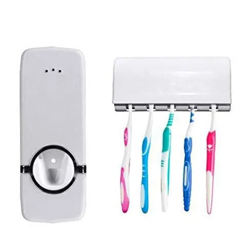 Toothpaste Dispenser With Toothbrush Holder